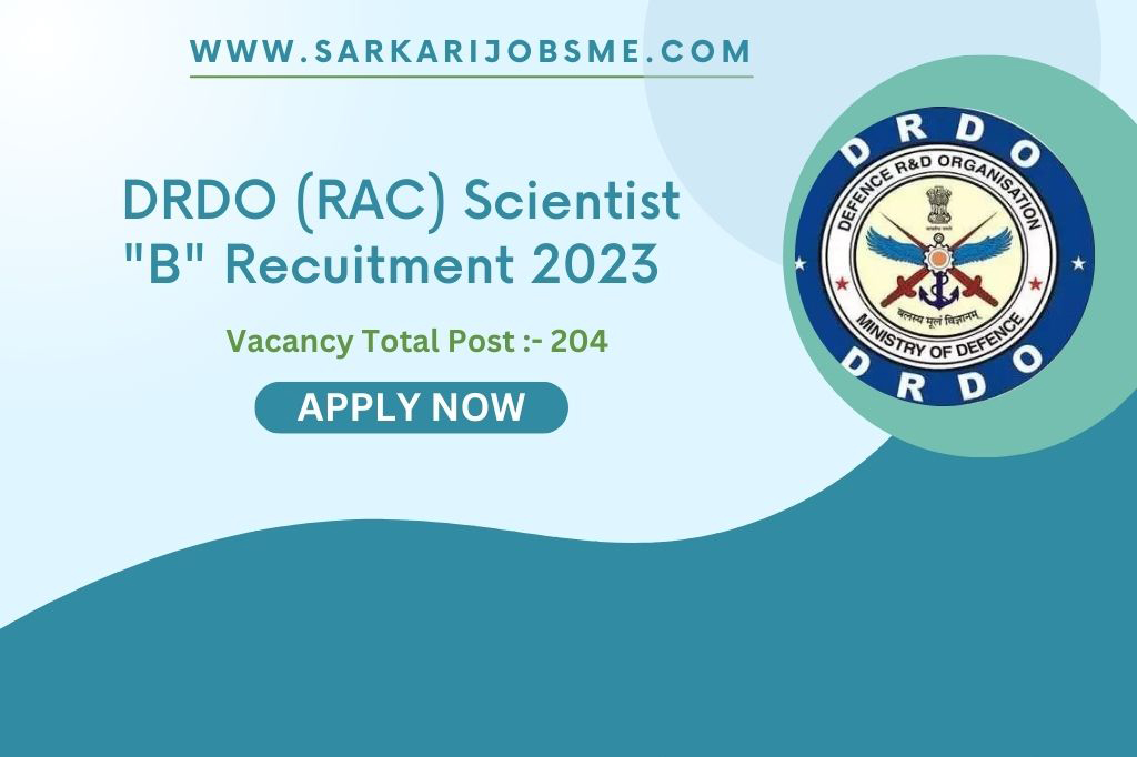 DRDO (RAC) Scientist "B" Recuitment 2023