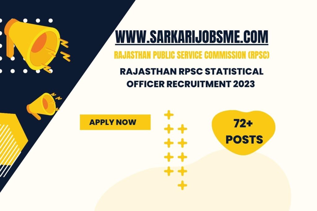 Rajasthan RPSC Statistical Officer Online Form 2023 | Rajasthan RPSC Statistical Officer Recruitment