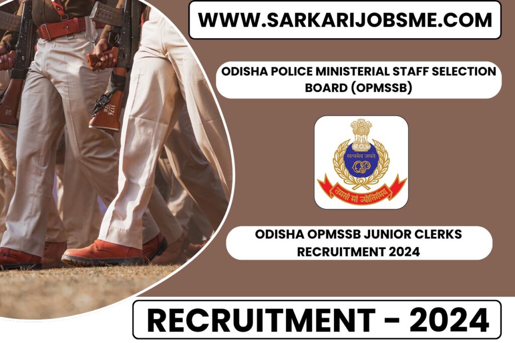 Odisha OPMSSB Junior Clerks Online Form 2024